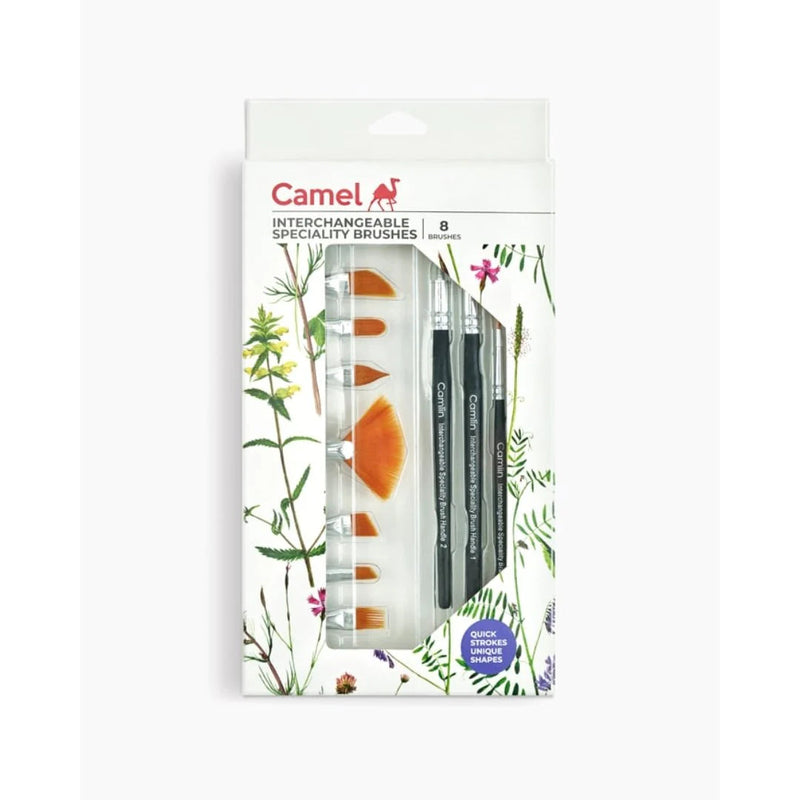 CAMLIN SYNTHETIC HAIR BRUSH INTERCHANGEABLE SPECIALITY SET OF 7