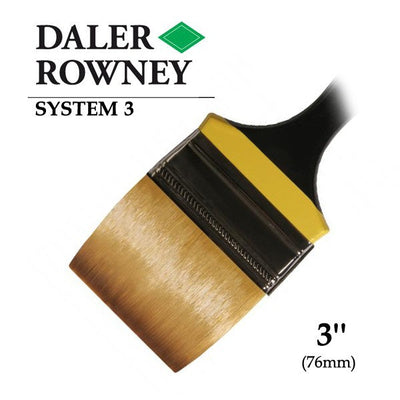 DALER & ROWNEY SYSTEM 3 BRUSH SYNTHETIC HAIR SHORT HANDLE SKYFLOW SY278 NO 3