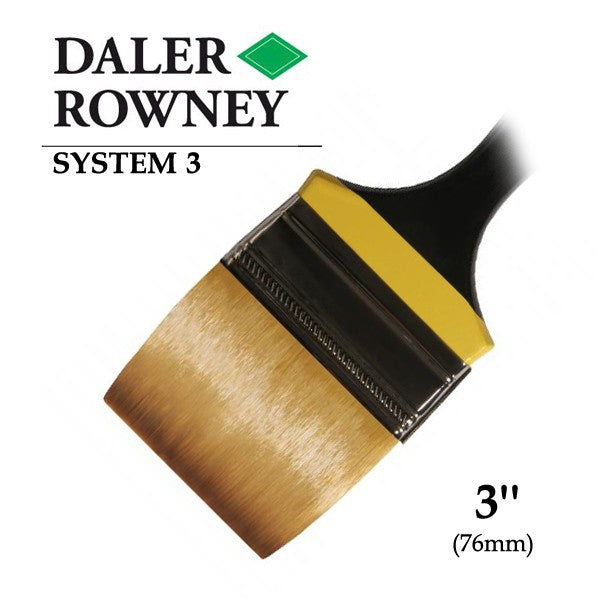 DALER & ROWNEY SYSTEM 3 BRUSH SYNTHETIC HAIR SHORT HANDLE SKYFLOW SY278 NO 3