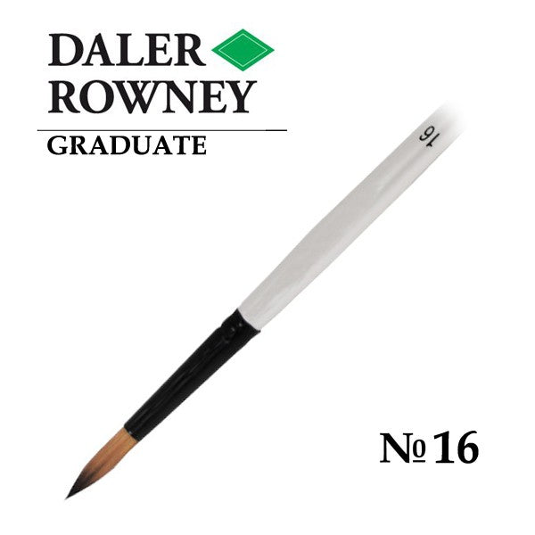 DALER & ROWNEY GRADUATE BRUSH WHITE GOAT HAIR OVAL WASH NO 1"